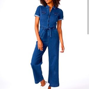 PAIGE Anessa Short Sleeve Denim Jumpsuit - Jelina